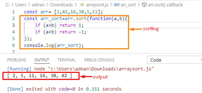 sorting in javascript