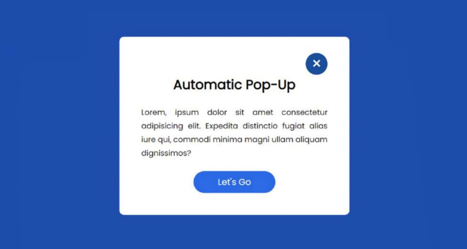 Implement an Automatic Pop-Up Window in HTML