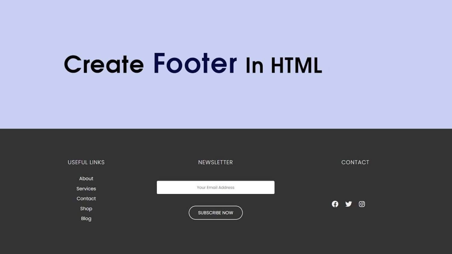 create footer in html